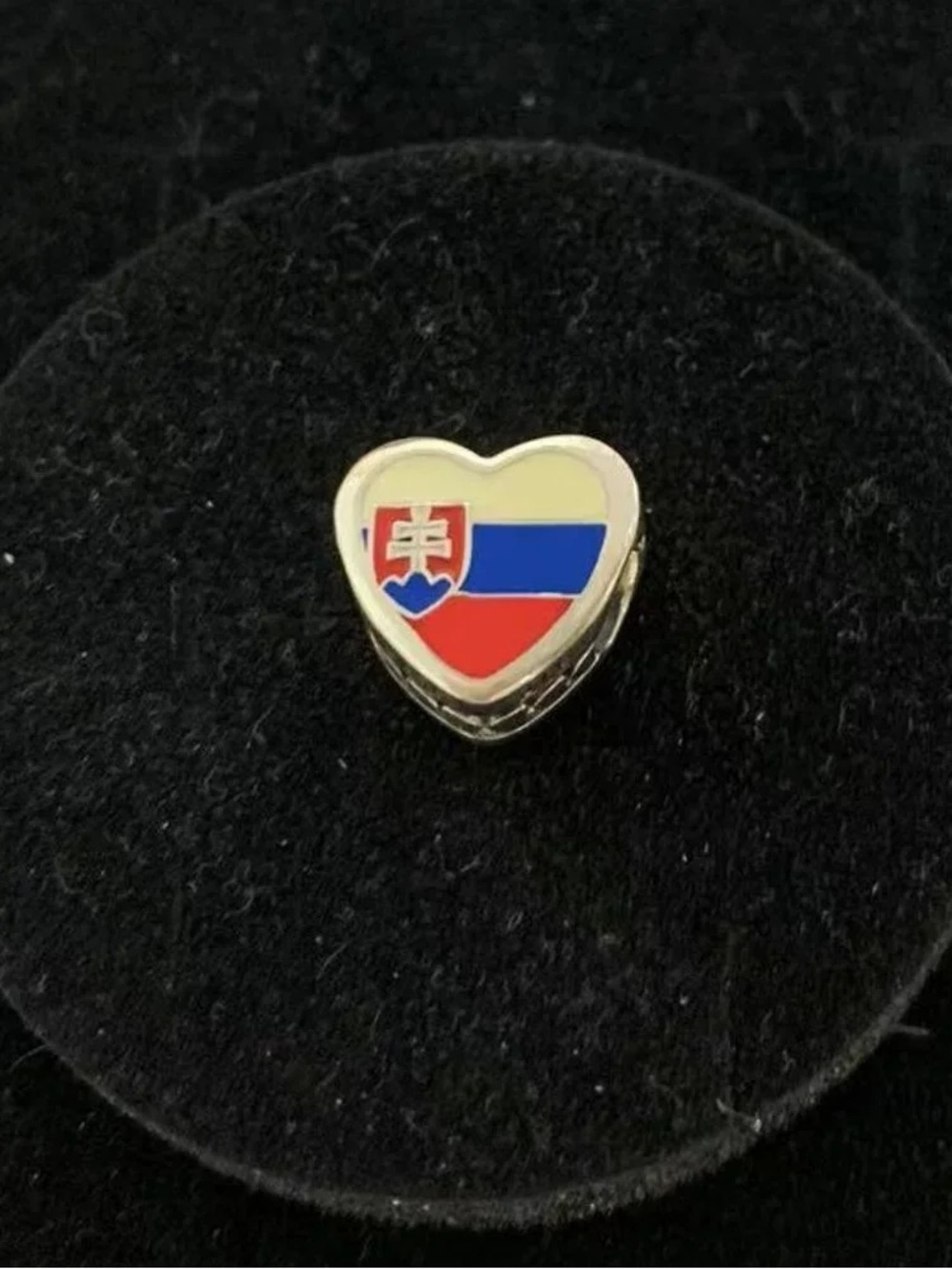 Pandora Heart Enamel Charm in Blue Red White